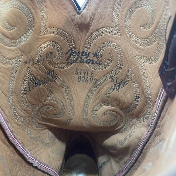 Men's TONY LAMA Full Quill Ostrich Western USA Made Boots 11B 03493 Deep Red VTG - Picture 9 of 9